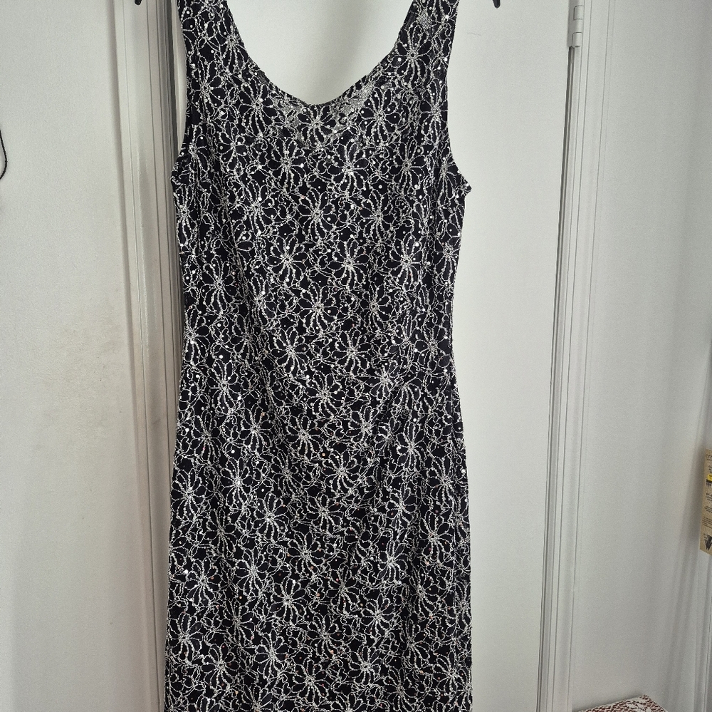 Dress Barn Black Midi Sheath Dress with Scoop Neck
